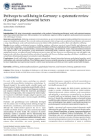 Pathways to well-being in Germany: a systematic review of positive psychosocial factors